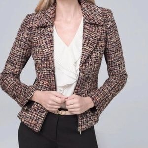 WHBM Multi-Colored Tweed Moto Jacket - Sz 4